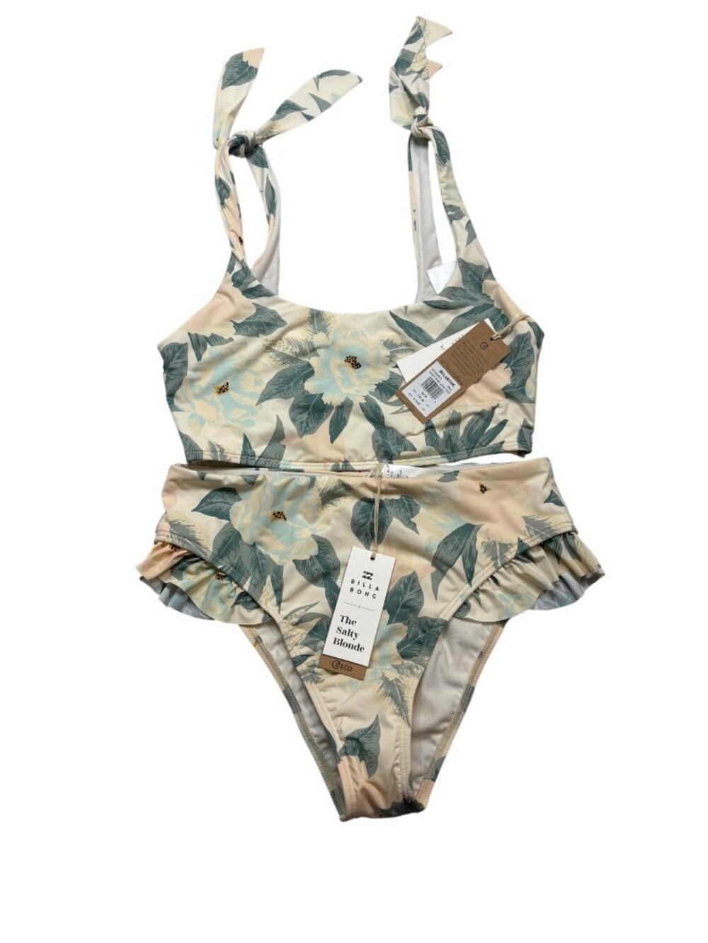 Billabong Cream Floral Ruffle Bikini the Salty Blonde
